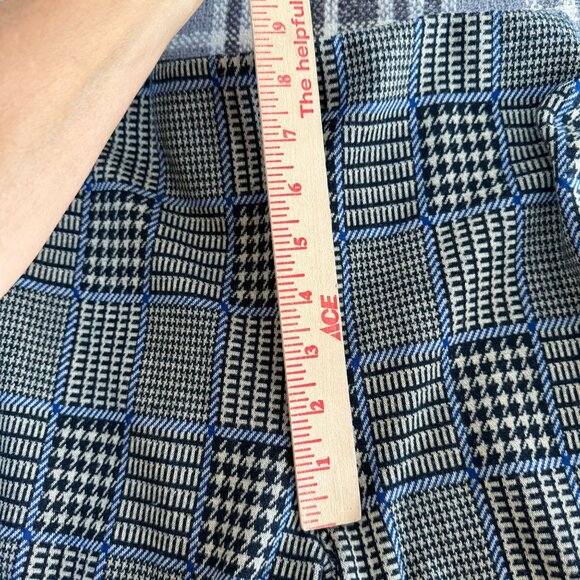 Urban Outfitters Houndstooth Plaid Straight Leg Pants Women's Small Gray Blue - Picture 6 of 7